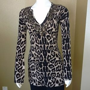 INC Madame Leopard Top NWT XS